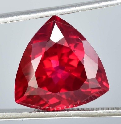 25Ct Natural Burma Ruby Gemstone Rare Trillion cut Loose Certified Ruby jewelry