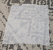 Vintage White Silk Chiffon Neck Hair Scarf 50s 60s Retro