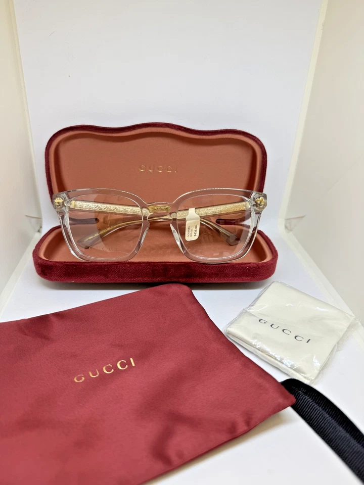 Gucci GG0184O 005 50mm Square  Acetate Eyeglasses New - Image 4 of 4