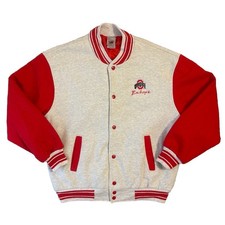Vtg Fruit of the Loom Ohio State Buckeyes Lined Varsity Jacket Mens L