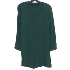 Madewell Button Up Tunic Shirtdress Green Flowy Boho Cottagecore Minimalist S