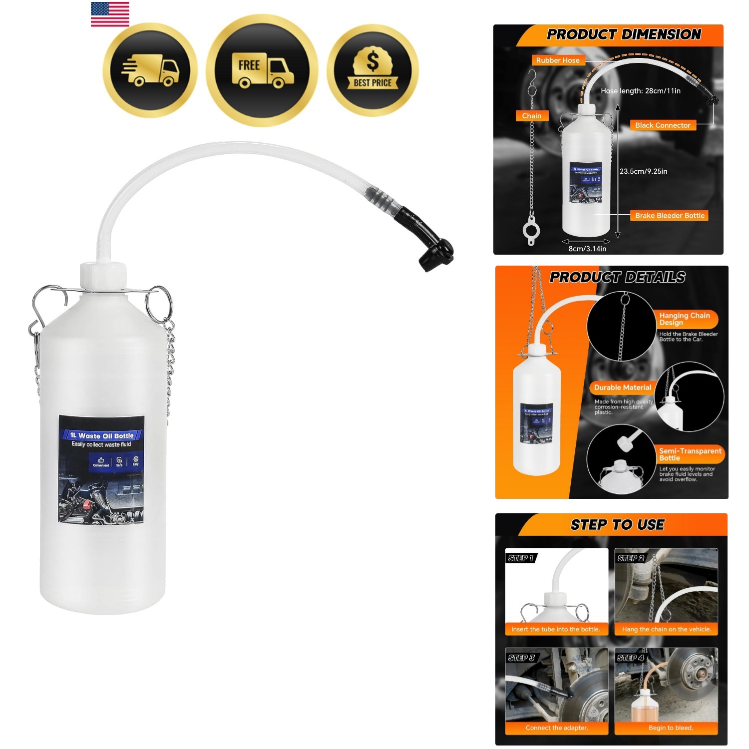 One Person Brake Fluid Bleeding Kit