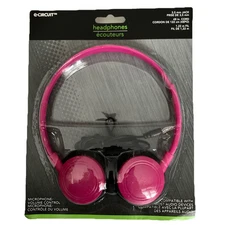 E-circuit Stereo Headphones 3.5 mm Jack 48 In. Cord Pink Phone Music Player