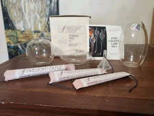 NIB Firelight Glass Oil Lamps - Rubens Trio - Petite with Funnel & Wicks