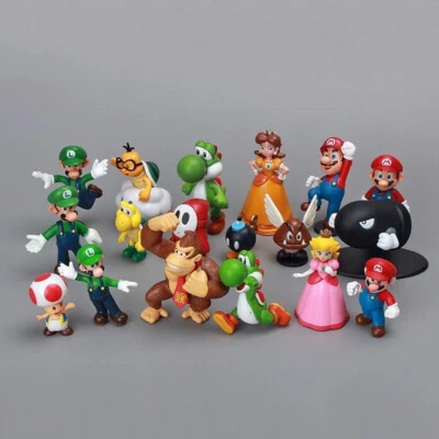 Game Super Mario Brothers: Set of 18x 2" Mini Action Figures PVC Dolls Toys Gift