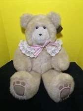 Deri Cartier Plush Bear Lace Collar 22”Signed Limited Edition Vintage 1983 Teddy