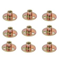 12 Pcs 5/16"-18 Brad Hole Tee Nut Round Base Screw In T-Nuts Furniture Flange