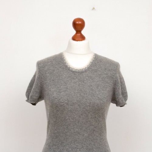 PRINCESS GOES HOLLYWOOD Pullover Grau Kurzarm 100% Kaschmir Größe 40 7848 - Bild 2 von 7