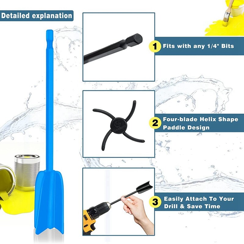 8 Pcs Epoxy Mixer Attachment for Drill, Reusable Paint and Resin
