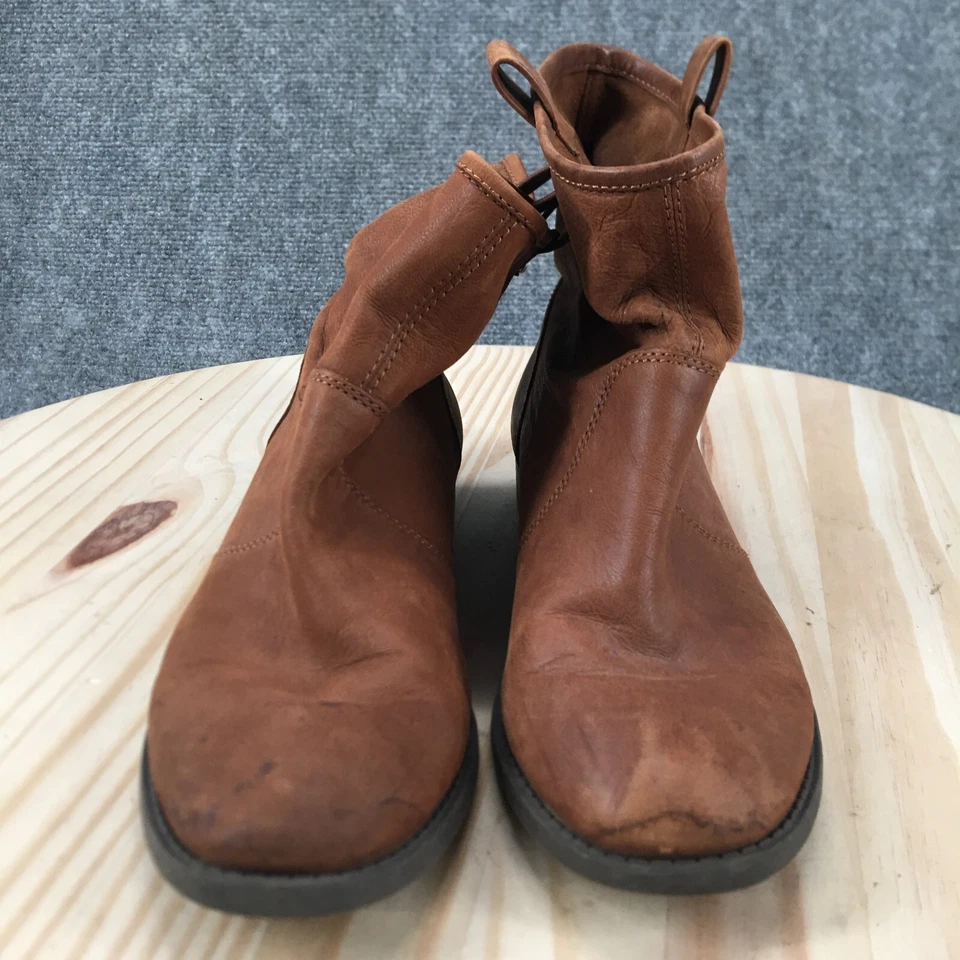 Sole Society Botas Mujer 8 W Natasha Botines Cuero Marrón Pull On Informal Foto 4 de 4