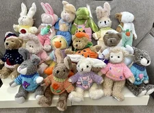 HugFun Int'l Lot of 16 Stuffed 6" Halloween Bears Rabbits Cow Frog Monkey Duck