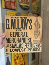 General Store Cardstock Advertising G.M.LAW’s