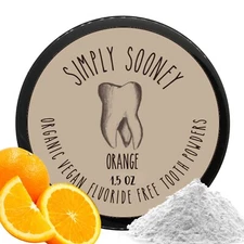 1.5oz ORANGE Vegan Organic Fluoride Free Mineral Tooth Powder