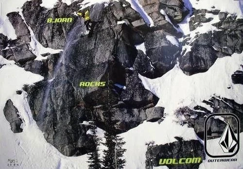 VOLCOM 2004 Bjorn Leines ROCKS snowboard promo poster Flawless NEW old stock