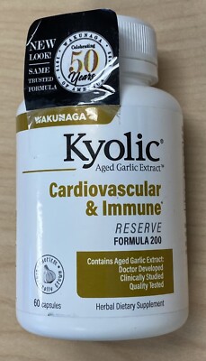 NEW Kyolic Cardiovascular & Immune Reserve Formula 200 - 60 caps FREE SHIPPING!
