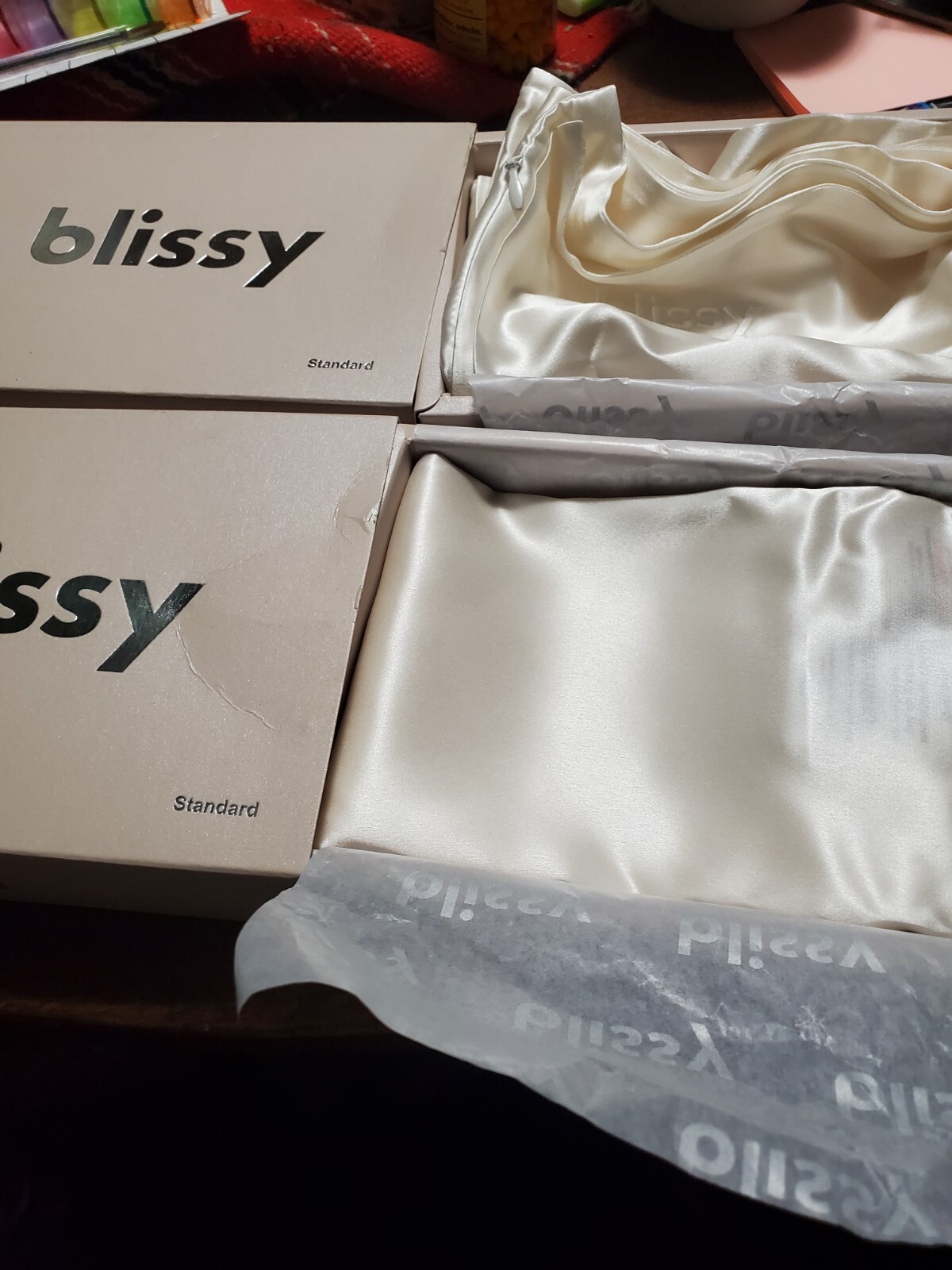 Blissy Mulberry Silk (2) Standard Pillowcases, White Brand New eBay