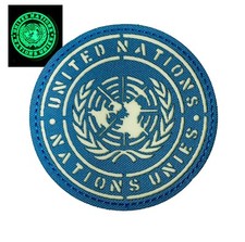 United Nations Laser Cut Badge &ndash; Glow in Dark, Hook Backed (8cm) - TRF Flash