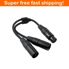New - Pig Hog Solutions PY-XF2XM - 6" Y Splitter Cable, XLR(F)-DUAL XLR(M)