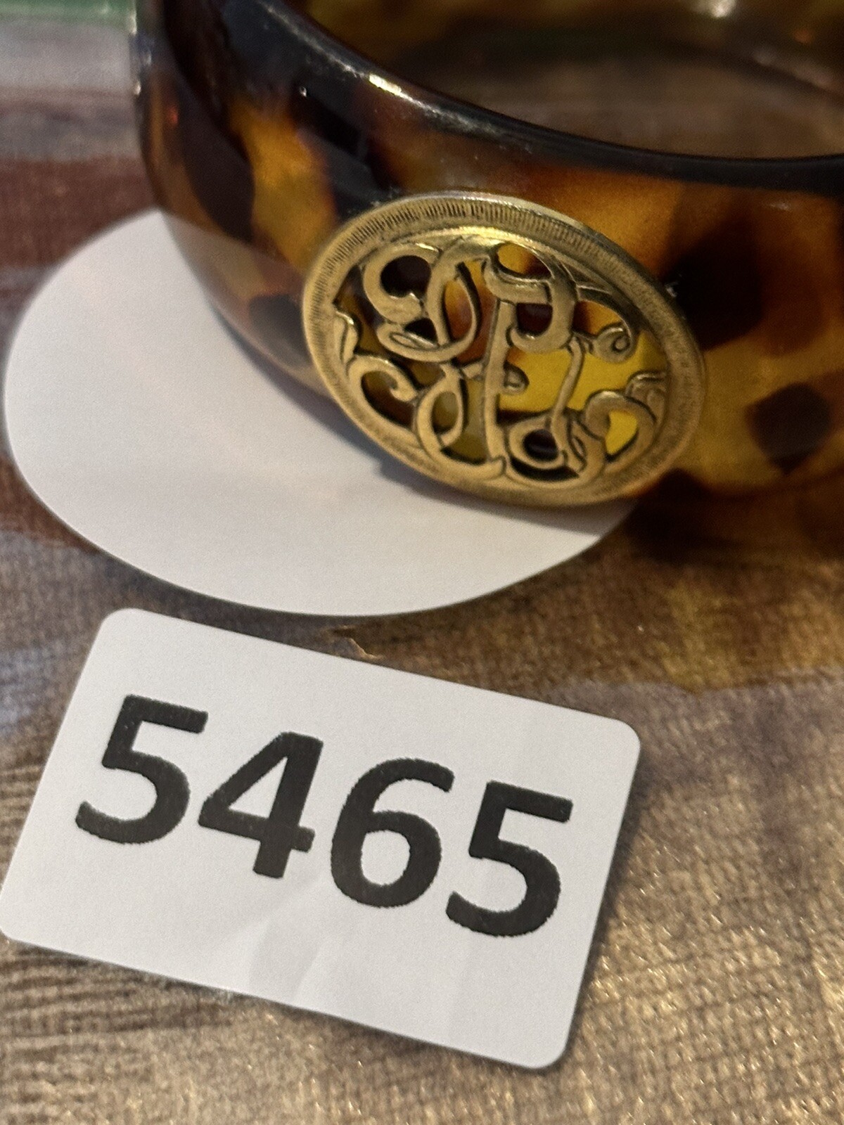 John Wind Tortoiseshell Hinged Bangle Bracelet wi… - image 8