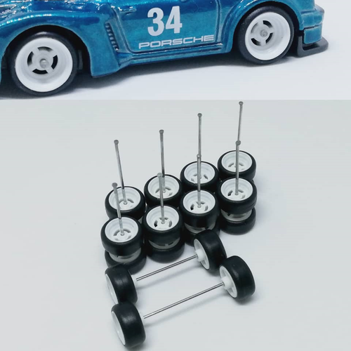 Hot Wheels 4 Spoke Rubber Tire 5 set 