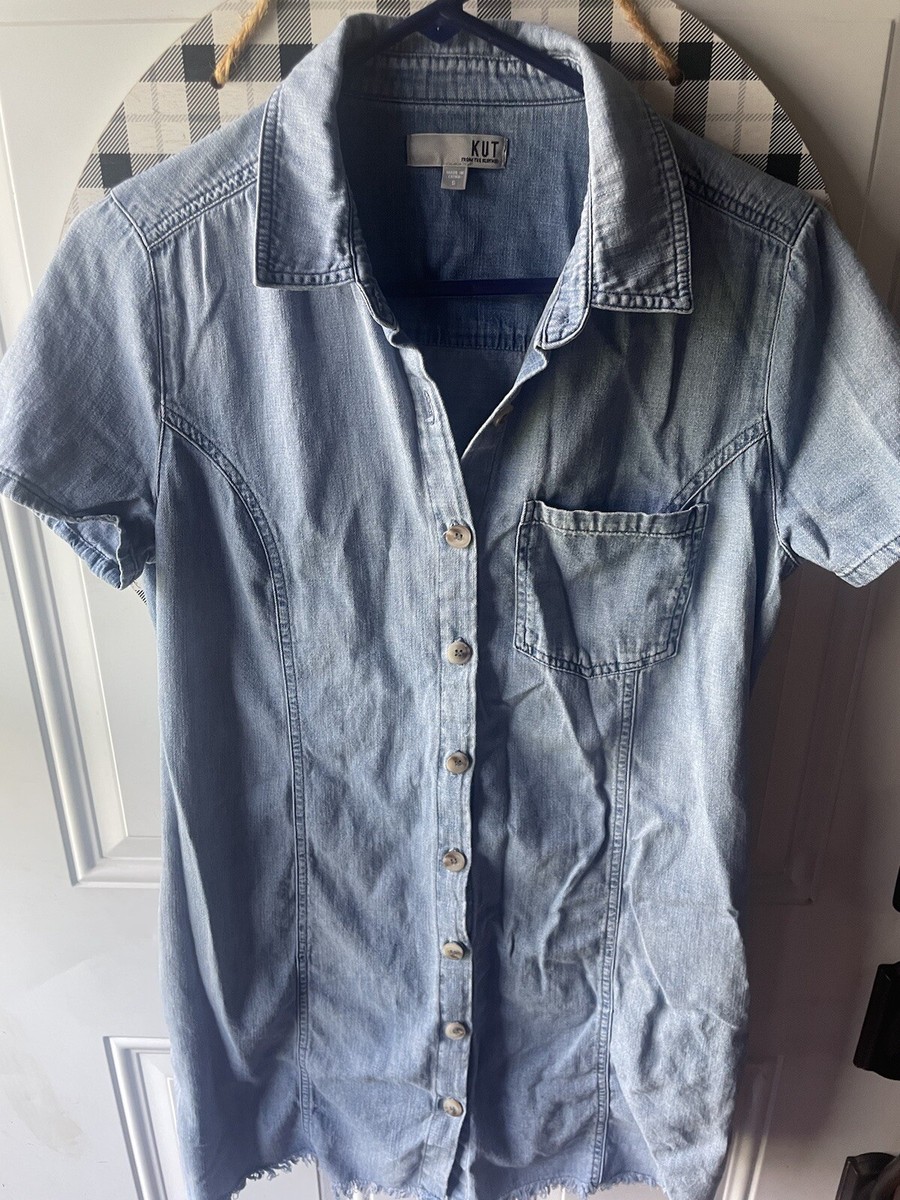 KUT from the Kloth Women's Blue Vittoria Light Wash Denim Dress Size Small  | eBay