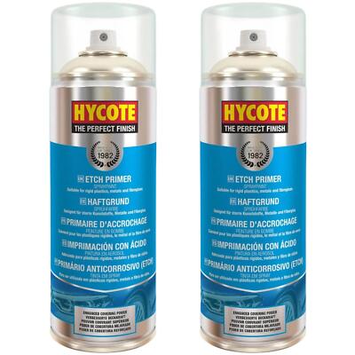 Hycote Fast Dry Metall Fiberglas Ätzgrundierung Aerosol Spray 800 ml 400 ml x2 Stück
