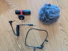 Movo VXR10 Cardioid Microphone Used w/ Cables, Shock Mount, Furry Windshield