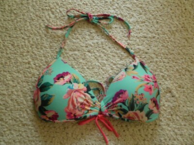Eidon Floral Print Padded Swimwear Bikini Top Size S