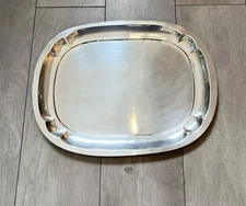 ERCUIS rectangular serving tray silver metal table 46x35 cm flat