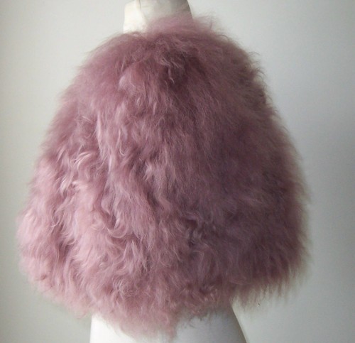 MARNI Rosa Rosa Piel de Cordero Estola Encogerse de hombros Capelet 38 40 o 42 - Imagen 3 de 4
