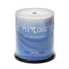 100 PlexDisc 16X 4.7GB DVD+R White Thermal Hub Printable Disc 63C-415-BX
