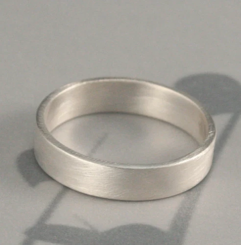 925 Men's Silver Wedding Ring--The Straight and Narrow Wide Band- wide Flat Edge