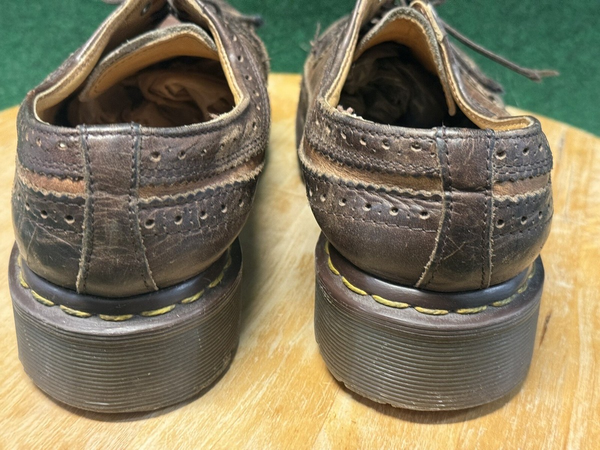 Vintage Dr Martens Brown Leather Brogue Shoes Size 5 Made in 