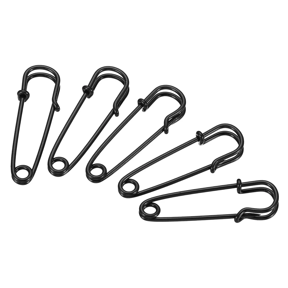 Safety Pins 1.5 Inch Large Metal Sewing Pins Black 50Pcs