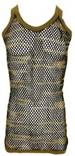 Men’s Camo String Mesh Vest 100% Cotton Camouflage Fish Net Fitted String Vest 