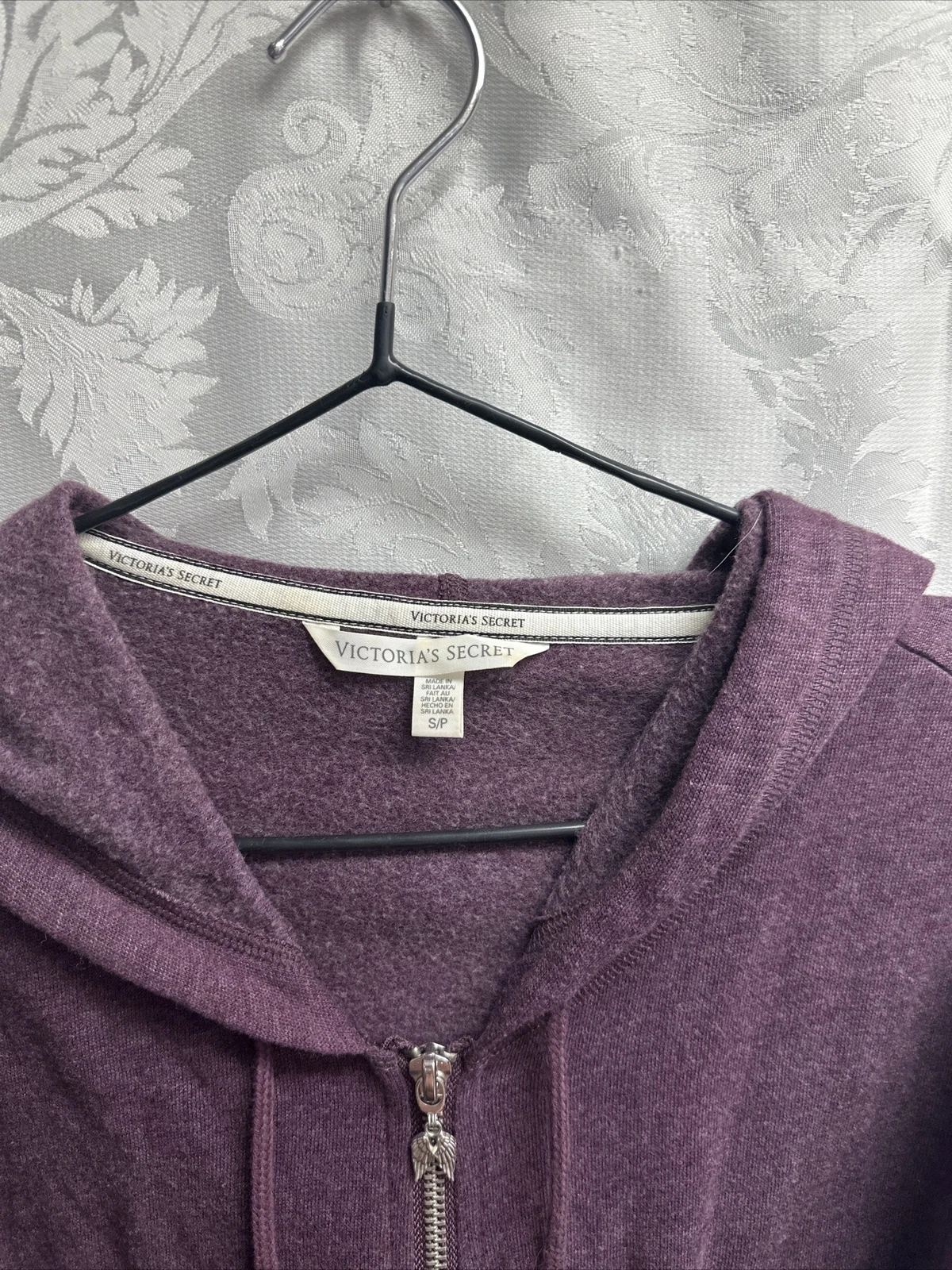 UNDERCOVER Felpa con cappuccio viola Victoria's Secret NY VS taglia S cerniera intera taschino canguro