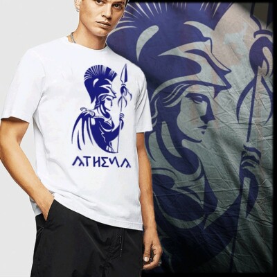Athena T-shirt Greco Roman Spartan Warrior Spartacus Greek Gladiator XL  White