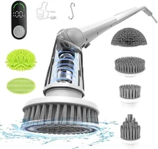 Electric Spin Scrubber Cordless Bath Tub spin brush  with Handle & 7 Heads US