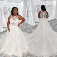 High Neck Wedding Dresses Sweep Train Afraican Sexy Sleeveless Beach Bridal Gown