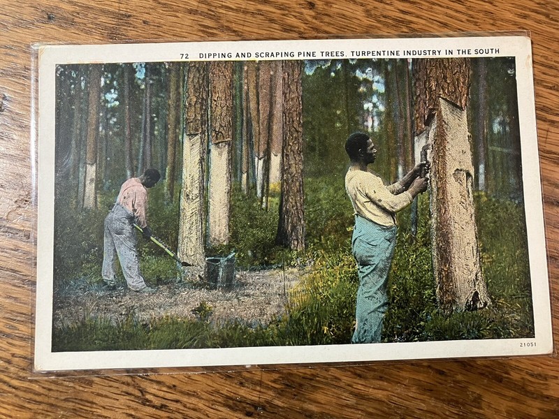 1930's - BLACK AMERICAN POSTCARD - Cover saying: "Dipping and Scrapping Pine .."
