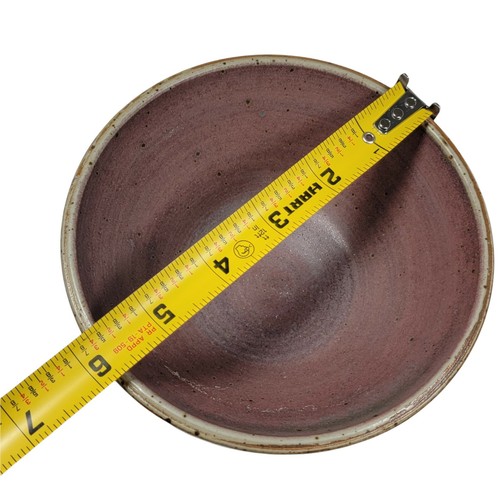 Vintage Louis Mideke Studio Art Pottery Pink Purple Beige Speckled MCM Bowl - Picture 6 of 8