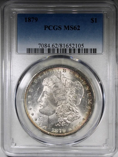 1879-P Morgan Dollar PCGS MS62 Rim Toned Better Date $1