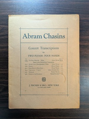 1933 Abram Chasins Concert Transcriptions Blue Danube Waltz for 2 Pianos-4 Hands