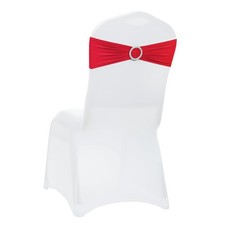 - Red Spandex Chair Sashes Bows 50 PCS Stretch Elastic Banquet Universa...