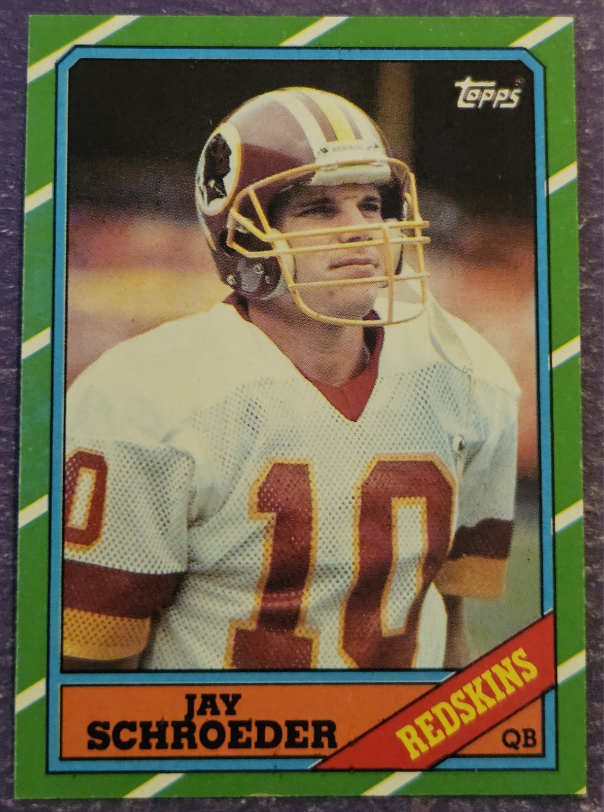 1986 Topps #172 Jay Schroeder Rookie Football card Washington Redskins!