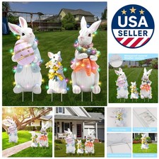 Vivid 5-Piece Easter Yard Decoration Set with LED Lights - Perfect for Parties
