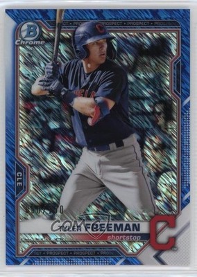 2021 Bowman Chrome Prospects Blue Shimmer Refractor /150 Tyler Freeman 0xf1