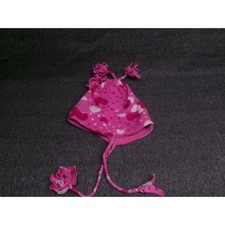 Childrens Place Hat Cap Kids 10-14 Pink Fleece Ear Flap Pom Pom Cozy Winter