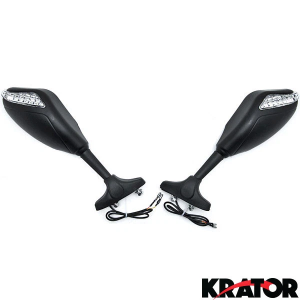 Espejos retrovisores integrados negros mate con señales de giro LED para Kawasaki Ninja 650R 650 R Foto 3 de 4