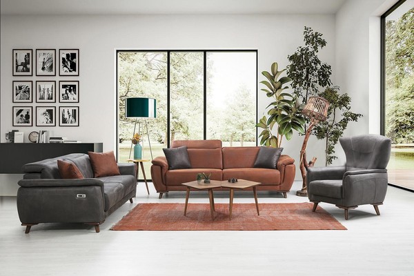 Sofagarnitur 3 Tlg Wohnzimmer Dreisitzer Sofa Couch Modern Sessel Luxus-image